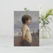 Jongen bij de Beach (door Jules Bastien-Lepage) Kaart (Staand voorkant)
