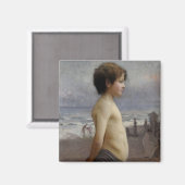 Jongen bij de Beach (door Jules Bastien-Lepage) Magneet (Voorkant / Achterkant)