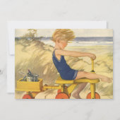  jongen bij de wedstrijd met zand-speelgoed kaart (Voorkant)