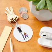 Jongen bij voetgangersoversteekplaats met rood sto sleutelhanger