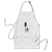 Jongen bij voetgangersoversteekplaats met rood sto standaard schort (Voorkant)