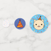 Jongen Birthday Blue Cat Party Decoration Confetti (Voorkanten)