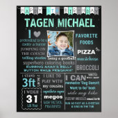 Jongen Birthday-bordbord met poster banner (Voorkant)