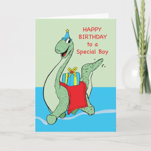 Jongen, Birthday Dinosaur Kaart (Voorkant)
