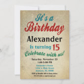 Jongen Birthday Invitation Teen Tween Kinder Elke  Kaart (Voorkant)