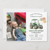 Jongen Birthday Party Foto bouwwagens Kaart (Voorkant)