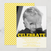 Jongen Birthday Party Foto-uitnodigingen Kaart (Voorkant / Achterkant)