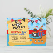 Jongen: Birthday Party Invitation Kaart (Staand voorkant)