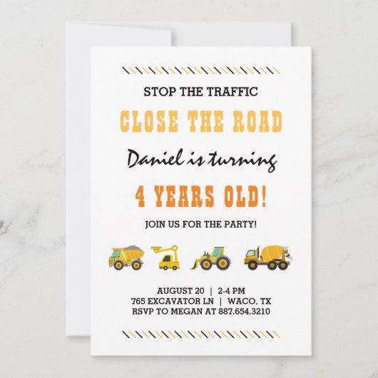 Jongen Birthday Party Kaart (Voorkant)