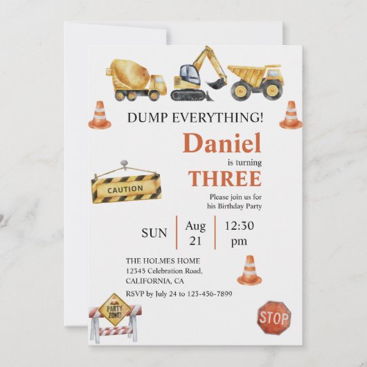 Jongen Birthday Party Kaart (Voorkant)