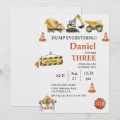 Jongen Birthday Party Kaart (Voorkant / Achterkant)