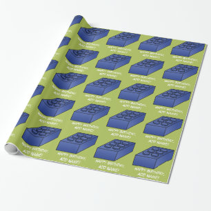 Jongen Birthday Party - Pop Art Brick Pattern Cadeaupapier