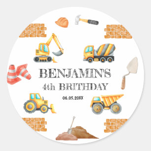 Jongen Birthday Party Ronde Sticker