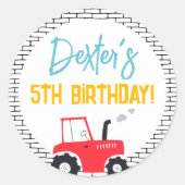 Jongen Birthday Party Ronde Sticker (Voorkant)