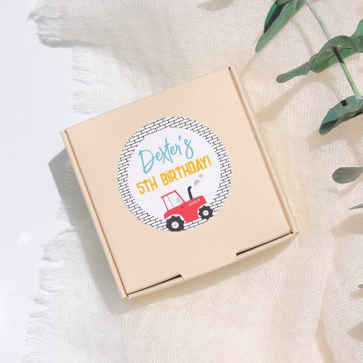 Jongen Birthday Party Ronde Sticker