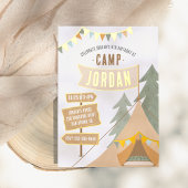 Jongen Birthday Party Shiny Camping Outdoor Advent Folie Uitnodiging