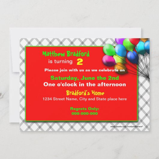 Jongen Birthday-uitnodiging - INSERT ZIJN LEEFTIJD Kaart (Achterkant)