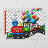 Jongen Birthday-uitnodiging - INSERT ZIJN LEEFTIJD Kaart (Voorkant / Achterkant)