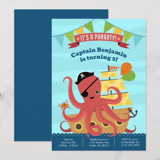 Jongen Birthday-uitnodigingen Kaart (Voorkant / Achterkant)