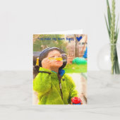 Jongen blaasbel Joyful Valentijnsdag Kaart (Voorkant)