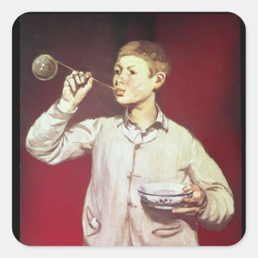 Jongen blaasjes, 1867-69 vierkante sticker (Voorkant)