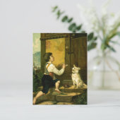 Jongen blaasjes  illustratie briefkaart (Staand voorkant)