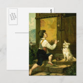 Jongen blaasjes  illustratie briefkaart (Voorkant / Achterkant)