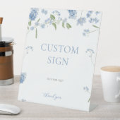 Jongen Blauw Baby in Bloom Baby shower Aangepast t Reclamebord Met Voetstuk (Insitu)