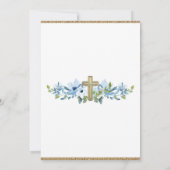 Jongen Blauw Goud Kruis Foto Godparent Kaart (Achterkant)