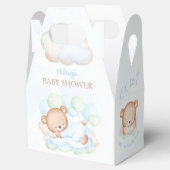 Jongen Blauw Groen Beer Baby shower Favor Box Bedankdoosjes (Geopend)