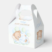 Jongen Blauw Groen Beer Baby shower Favor Box Bedankdoosjes (Voorkant Zijde)