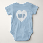 Jongen Blauw Hart Monogram Nieuwe Blauwe Outfit Aa Romper (Achterkant)
