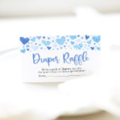 Jongen Blauw Hart Valentijn Baby shower Luier Raff Informatiekaartje