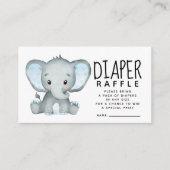 Jongen blauw olifantenluier Raffle Informatiekaartje (Voorkant)