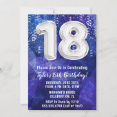 Jongen Blauw Wit 18e Verjaardag Kaart (Voorkant)