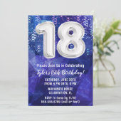 Jongen Blauw Wit 18e Verjaardag Kaart (Staand voorkant)
