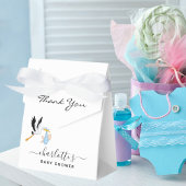 Jongen blauw wit schattig baby shower van ooievaar bedankdoosjes