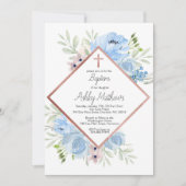 jongen blauwe baptisme uitnodiging , eerste medede (Voorkant)