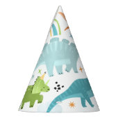 Jongen Blauwe Dinosaurus Verjaardagsfeestje Feesthoedjes (Links)
