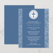 Jongen Blauwe Doop Uitnodiging (Voorkant / Achterkant)