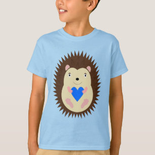 Jongen Blauwe Hart Egel T-shirt
