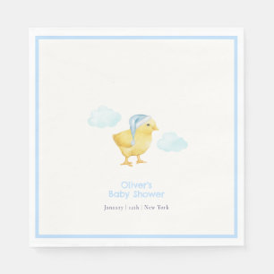 Jongen Blauwe Lucht Wolken Kleine Kip Baby Shower  Servet
