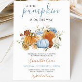 Jongen Blauwe Pompoen Baby Shower Kaart