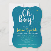 Jongen! - Blue Baby Boy Shower-uitnodiging Kaart (Voorkant)