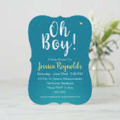 Jongen! - Blue Baby Boy Shower-uitnodiging Kaart (Staand voorkant)
