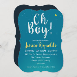 Jongen! - Blue Baby Boy Shower-uitnodiging Kaart