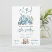 Jongen! Blue Baby Layette Baby shower Kaart (Staand voorkant)