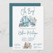 Jongen! Blue Baby Layette Baby shower Kaart (Voorkant / Achterkant)