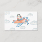 Jongen Blue Baby shower Penguin Animal Diaper Raff Informatiekaartje (Achterkant)