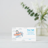 Jongen Blue Baby shower Penguin Animal Diaper Raff Informatiekaartje (Staand voorkant)